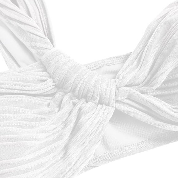 White One-Shoulder Textured Bikini Set | NWT - Picture 2 of 7